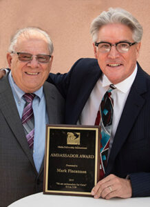 Pastor Bob Rieth with recipient of the Ambassador Award Mark Fincannon.